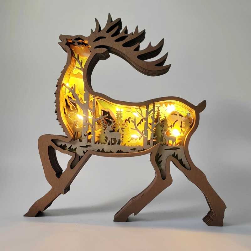 Sculpture Cerf En Bois