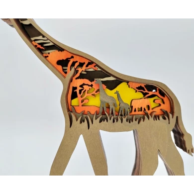 Sculpture girafe en bois