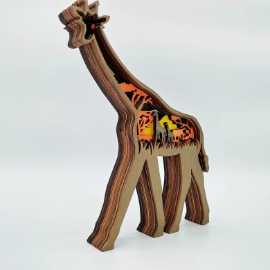 Sculpture girafe en bois