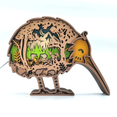 Lampe kiwi en bois - USB