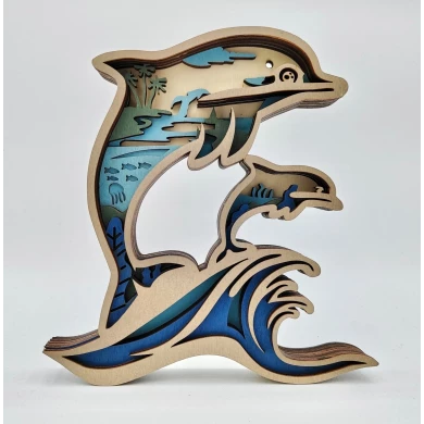 Sculpture dauphins en bois