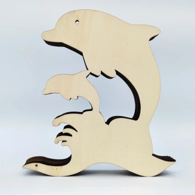 Sculpture dauphins en bois