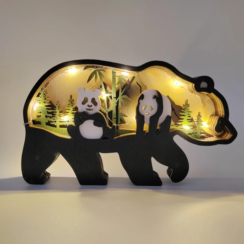 Sculpture panda en bois