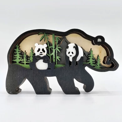 Sculpture panda en bois