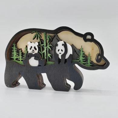 Sculpture panda en bois