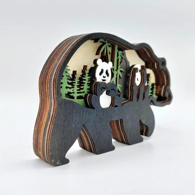 Sculpture panda en bois