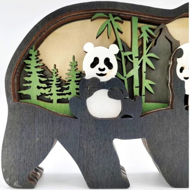 Sculpture panda en bois