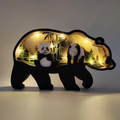 Sculpture panda en bois