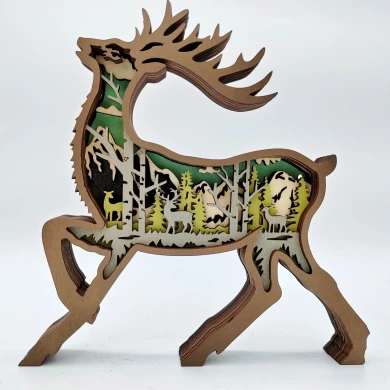 Sculpture cerf en bois