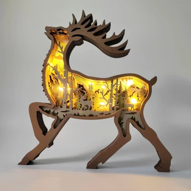 Sculpture cerf en bois