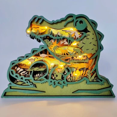 Sculpture crocodile en bois