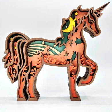 Sculpture licorne en bois