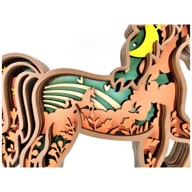 Sculpture licorne en bois