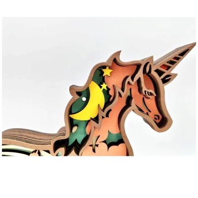 Sculpture licorne en bois