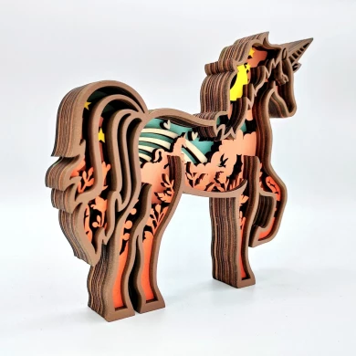 Sculpture licorne en bois