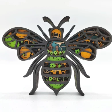 Sculpture abeille en bois