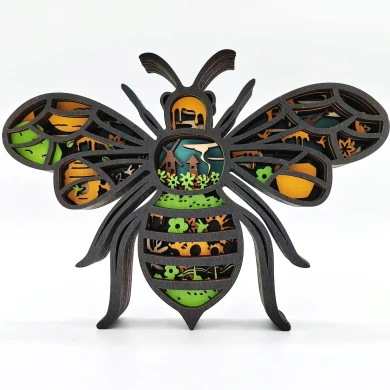 Sculpture abeille en bois