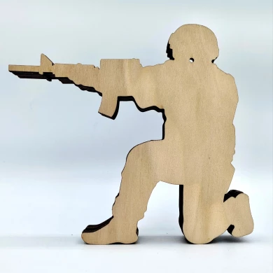 Sculpture soldat en bois