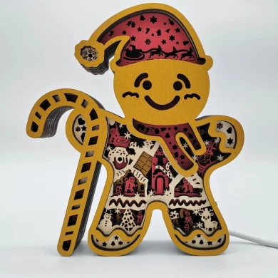 Sculpture bonhomme de pain d'épice en bois - USB