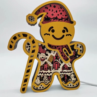 Sculpture bonhomme de pain d'épice en bois - USB