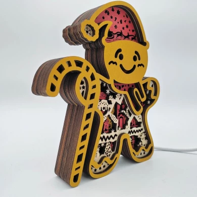 Sculpture bonhomme de pain d'épice en bois - USB