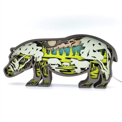 Sculpture hippopotame en bois - USB