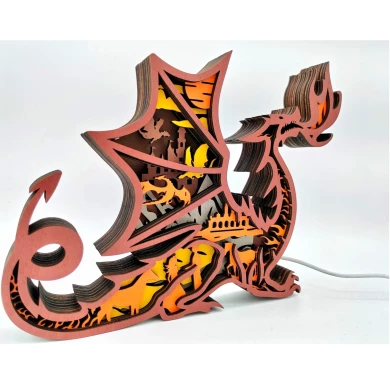 Sculpture dragon en bois - USB