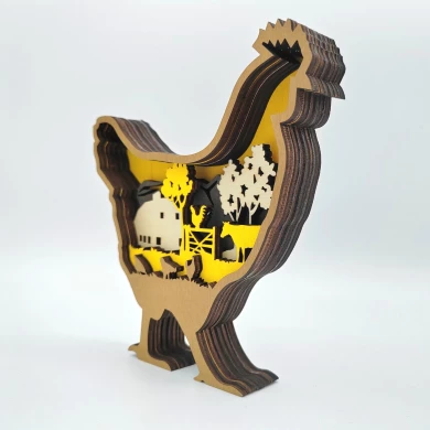 Sculpture poule en bois