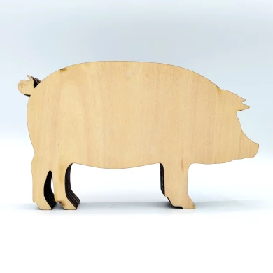 Sculpture cochon en bois