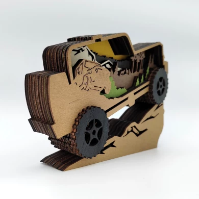 Sculpture 4x4 en bois