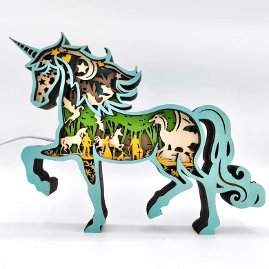 Sculpture licorne en bois - USB