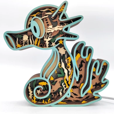 Sculpture hippocampe en bois - USB