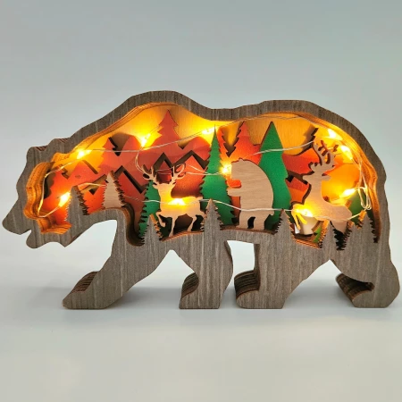 Sculpture petit ours en bois