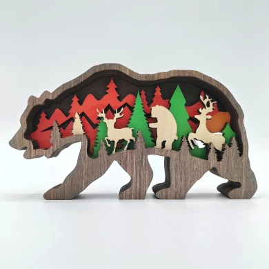 Sculpture petit ours en bois