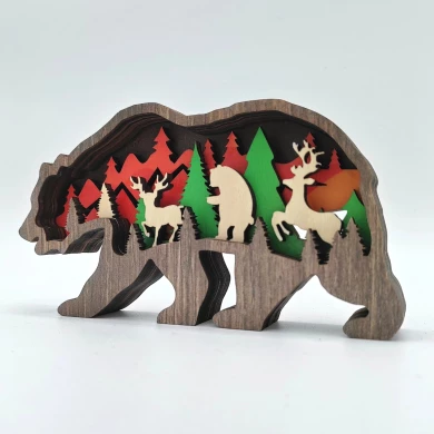 Sculpture petit ours en bois