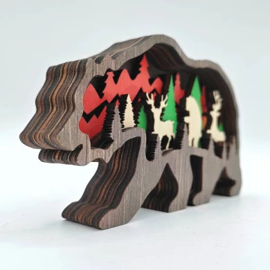 Sculpture petit ours en bois