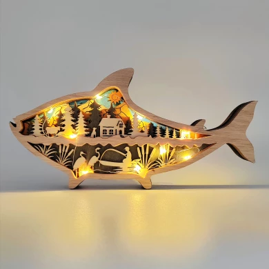 Sculpture poisson en bois