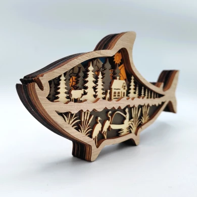 Sculpture poisson en bois