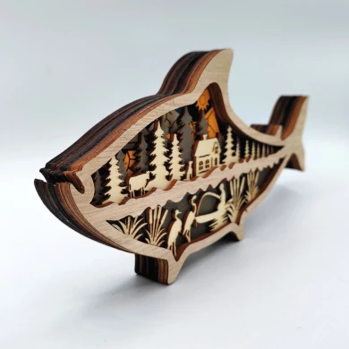 Sculpture poisson en bois