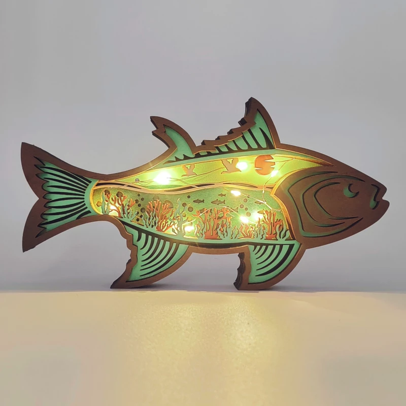 Sculpture poisson en bois