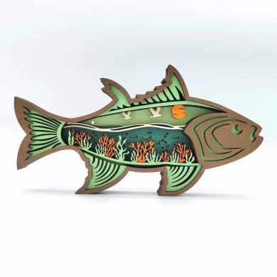 Sculpture poisson en bois