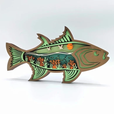 Sculpture poisson en bois