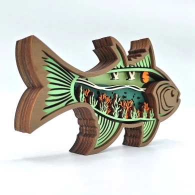 Sculpture poisson en bois