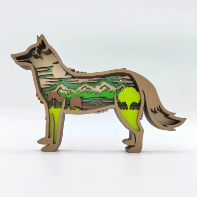 Sculpture chien en bois