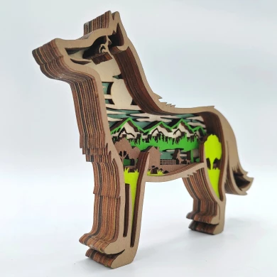 Sculpture chien en bois