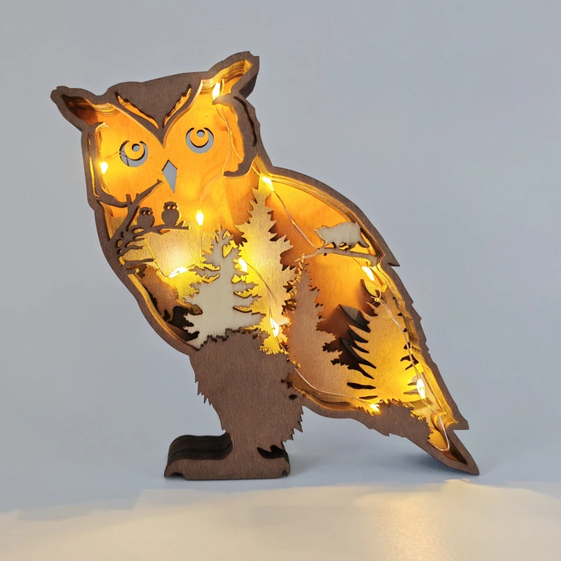 Sculpture hibou en bois