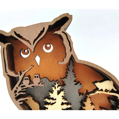 Sculpture hibou en bois