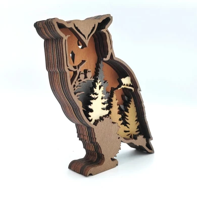 Sculpture hibou en bois