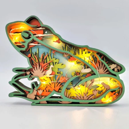 Sculpture grenouille en bois