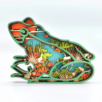 Sculpture grenouille en bois